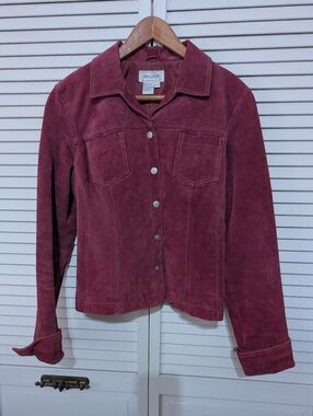 GUC Vintage Raspberry Suede Jacket - Western Bohemian Coastal Cowgirl. Size M.